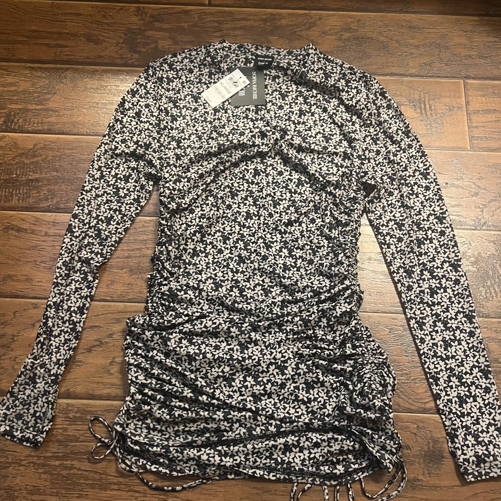 Stylish Black and White Floral Dress